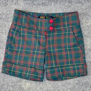 JUST JOHNSON Vintage Plaid Wool Shorts Silk Lining Size 6 Holiday Christmas